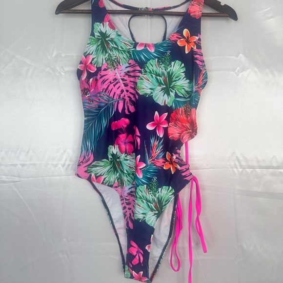 Tropical Floral One Piece Swimsuit Size XL - Picture 1 of 11